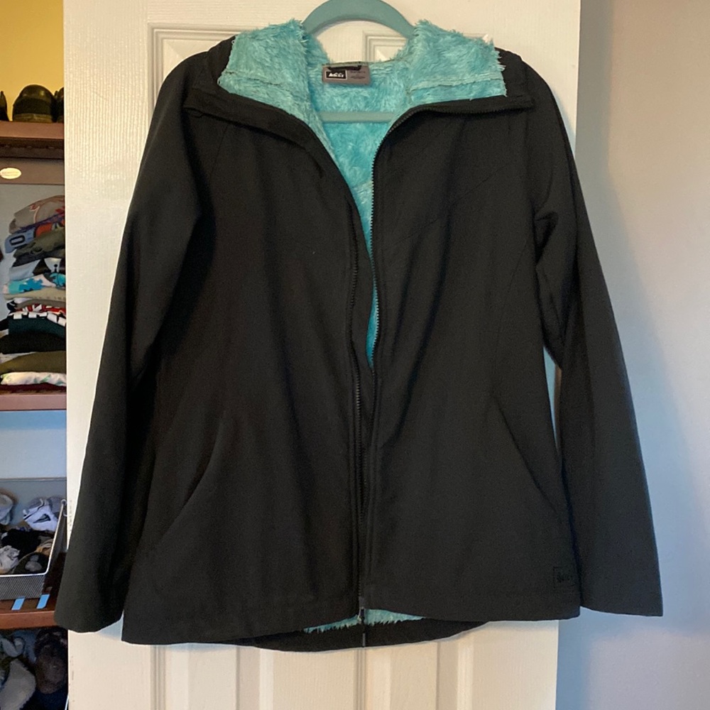 Rei Waterproof Jacket W/Fuzzy Lining Gem